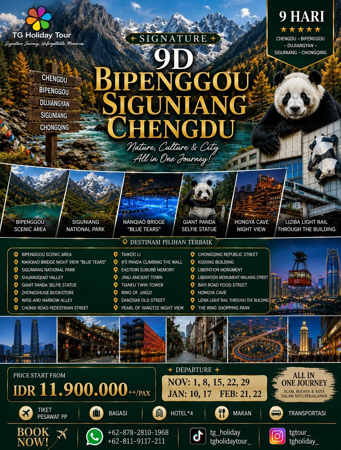 9D Bipenggou Siguniang Chengdu